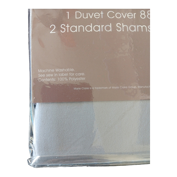 Marie Claire Paris Full/Queen 3pc Duvet Cover Set Gray Brand New - Picture 4 of 5